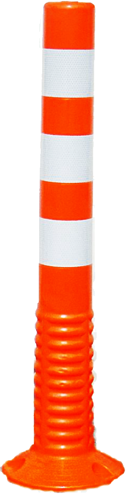 Flexibele paal J-Flex PU d.80xH:750mm oranje met 3 refl. fol